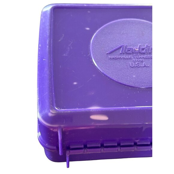 Vintage Aladdin Sesame Street Purple Plastic Lunchbox Big Bird Cookie Monster - Picture 9 of 11